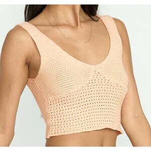 NEW Billabong Cade Crochet Sweater Tank Size Large